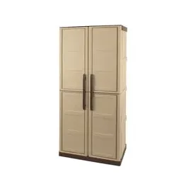 Art Plast Kunststoffschrank Steel 70 x 165 x 39,5 cm Beige/Mokka_braun