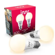 Innr Zigbee E27 Smart Lampe, funktioniert mit Alexa und Hue* (Bridge erforderlich), Warmweiß, Dimmbar, Smart Home Lampe, 806 Lumen, 2 Stück