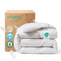 APSMILE Daunendecke 155x220 Ganzjahres I 100% Baumwolle Bettdecke mit 50% Gänsedaunen & 50% Gänsefedern I Allergiker geeignet (Ökotex) | Tierwohl Zertifiziert (DOWNPASS) | Waschbare Federbettdecke