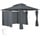 Tectake Luxus Gartenpavillon 4 x 3 m inkl. 6 Seitenteile anthrazit