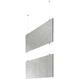 lautloz baffel multiple-Set - Deckenträger Odenwald - 2-fach Farbe: lichtgrau, Größe: 100x50x2,5cm