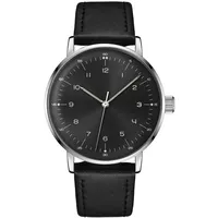 Boyarca Mechanische Vintage-Uhr mit gewölbtem Glasspiegel und 40-mm-Gehäuse, lässige und minimalistische mechanische Armbanduhr mit Handaufzug, für Damen und Herren, silber, schwarz