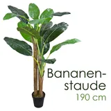 Decovego Kunstbaum Bananenbaum Bananenstaude Kunstpflanze Echtholz 190 cm Dekoration, Decovego