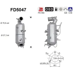 AS Ruß-/Partikelfilter, Abgasanlage  für CHEVROLET 25184393 FD5047