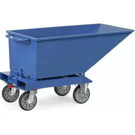FETRA Muldenkipper Kunststoff/ Stahl 0,25 m3 blau mit Rollen