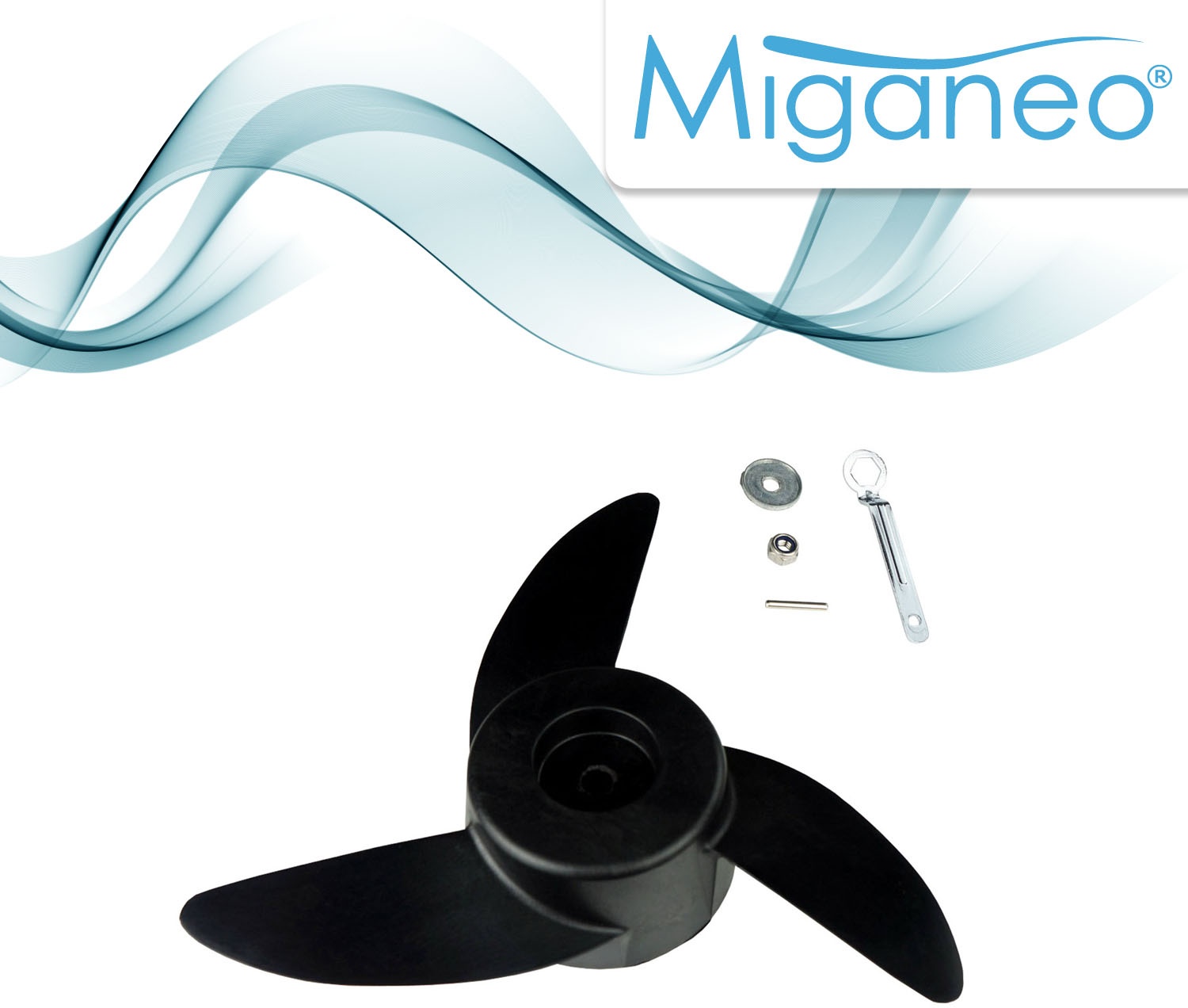 Miganeo® Ersatzpropeller drei-flüglig für Elektormotor TRS40 & TRS46