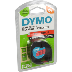 Dymo Originalband 91203  schwarz auf rot  12mm x 4m  Plastik