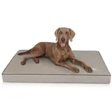 Knuffelwuff orthopädische Hundematte Palomino aus Laser-gestepptem Kunstleder XXXL 135 x 90cm Grau - rutschfeste Unterboden - leicht zu reinigen - für große, mittelgroße und kleine Hunde