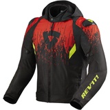 RevIt! Revit Quantum 2 H2O, Textiljacke, wasserdicht - Schwarz/Rot/Neon-Gelb - M