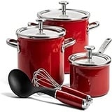 KitchenAid Steel Core Enamel 8-teilig - Rot