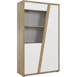 Gami Highboard EPURA 109 x 45 x 191 cm Braun/Weiß
