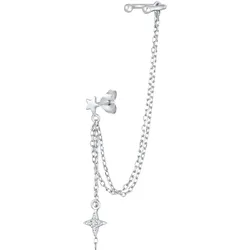 Elli Earcuff Ohrklemme Stern Kristall 925 Silber Ohrringe   Damen 
