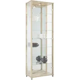 Vitrine FIF MÖBEL "OPTIMA", eichefarben sägerau, B:58cm H:172cm T:33cm, Holzwerkstoff, Sicherheitsglas ESG, Schränke, Vitrine, Standvitrine/Glasvitrine 2x Glastür,perfekt für Sammler,Sammlervitrine