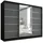 A&J MöbelLand Schiebetürenschrank AURELIA 1 200 x 215 x 59,5 cm Grau/Schwarz