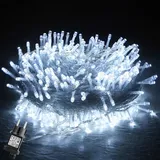 Ollny 100M 800 LED Lichterkette 8 Modi Lichterkette Lang mit Timer, Innen Außen Party Hochzeit Weihnachten Deko, warmweiß,