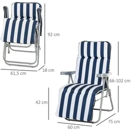 Outsunny Sonnenliege 60 x 75 x 102 cm Blau