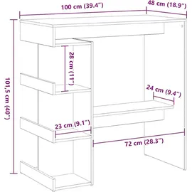 vidaXL Bartisch 100 x 48 x 101,5 cm Schwarz