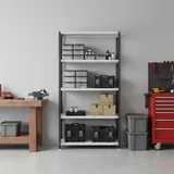 Proregal Lagerregal Metall 180x80x30cm Anthrazit-Weiß 5 Fachböden
