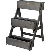 Dobar Dreistufige Pflanztreppe 60 x 30 cm Grau