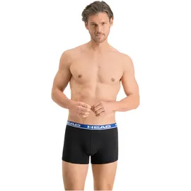 Head Herren Boxershorts im Pack - Basic, Baumwoll Stretch, einfarbig Schwarz/Blau M