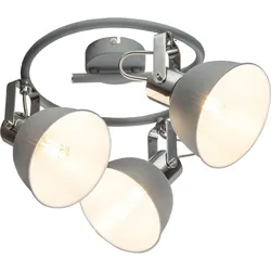 Decken Strahler Lampen Rondelle Chrom Grau bewegliche Spots Wohn Zimmer Beleuchtung