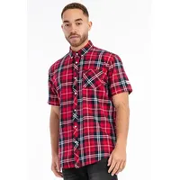 Lonsdale Brixworth Kurzarmhemd - Red / Dark Navy /