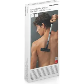 InnovaGoods Körperrasierer mit ausziehbarem Aluminiumgriff + 3 Klingen