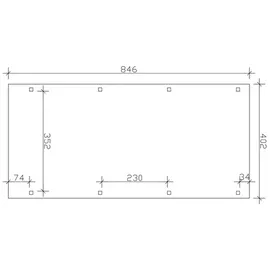SKANHOLZ Carport Emsland 4,02 x 8,46 m nussbaum inkl. Pfostenanker
