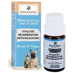 Blütenmischung nach Dr. Bach Vitalität Regeneration Entschlackung für Hunde und Katzen Globuli 10 g