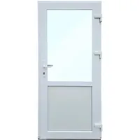 Haustür Kunststoff 90x200 cm DIN Rechts | Nebeneingangstür mit Sicherheitsverglasung | Kellertür Komplettset für Shop, Garage, Haus | Eingangstür mit 4-Punkt-Schloss und Zubehör | Weiß