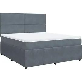 vidaXL Boxspringbett mit Matratze Dunkelgrau 180x200 cm Samt