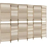 vidaXL Paravent 6-tlg. Beige Poly Rattan