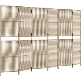 vidaXL Paravent 6-tlg. Beige Poly Rattan