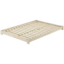 Erst-Holz Ehebett Bodennah Fichte/Tanne unbehandelt mit wählbarem Zubehör V-60.85N-14Rollrost inkl.