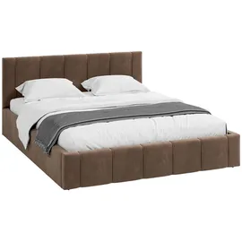 Fdm Polsterbett braun Metall, Birke, Rechteckig, 90x200 cm Schlafzimmer, Betten, Polsterbetten