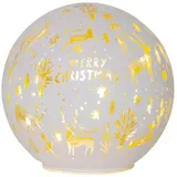 Star Trading led Kugelleuchte MerryX-Mas, Tischdeko, weiß 15cm 460-32