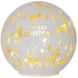 Star Trading led Kugelleuchte MerryX-Mas, Tischdeko, weiß 15cm 460-32