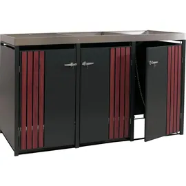 MCW Mülltonnenbox O67-PK-3 1 m schwarz