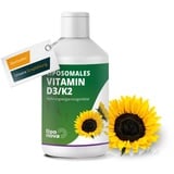 YOYOSAN - Liposomales Vitamin D3 K2 hochdosiert | D3 und K2 in optimaler Dosierung - Für dein Immunsystem | Wirksamer als Kapseln oder Pulver | VEGAN | LABORGEPRÜFT | AUF REIN PFLANZLICHER BASIS