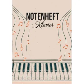 majosta Notenheft Klavier: DIN A4 - 100 Seiten - Blanko Notenblock - Anfänger und Fortgeschrittene - Große Lineatur - Musik Schreibheft - Leere Notensysteme