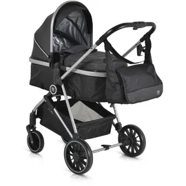 Moni Kombikinderwagen 2 in 1 Kali 22 kg umbaubar, Korb, Getränkehalter, Tasche schwarz