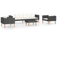 vidaXL Garten-Lounge-Set 4-tlg. schwarz 3059332