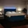vidaXL Boxspringbett mit Matratze Blau 180x200 cm Samt