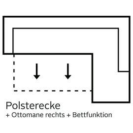 Cotta Ecksofa »Speedway L-Form«, mit Kopfteilverstellung, wahlweise mit Bettfunktion & Bettkasten grau