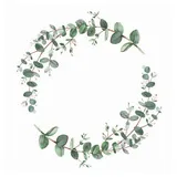 Ambiente Home Ambiente Serviette Lunch 33x33cm Motiv: Eucalyptus Branch White - Eucalyptusring weiß 20 Stück pro Packung