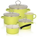 Krüger Juist Topf-Set 5-tlg. pastellgrün Fleischtopf (3x) + Stieltopf + Milchtopf