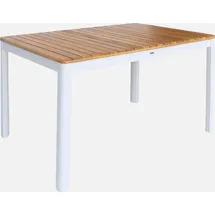 sweeek Gartentisch 120 x 80 x 75 cm Weiß