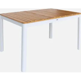sweeek Gartentisch 120 x 80 x 75 cm Weiß
