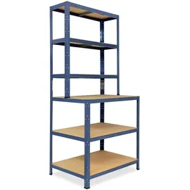 shelfplaza Werkbank Metall 190x90x60 cm blau