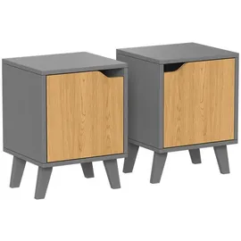 Vicco Nachttisch Malu, Anthrazit/Eiche, 2 Teile